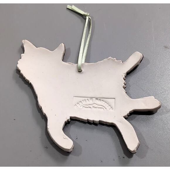 VTG Norman Pottery Porcelain Handpainted Cat Kitten Ornament Signed Off-White - Picture 6 of 7